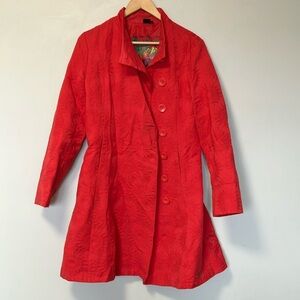 Desigual Red Floral Jacket Coat